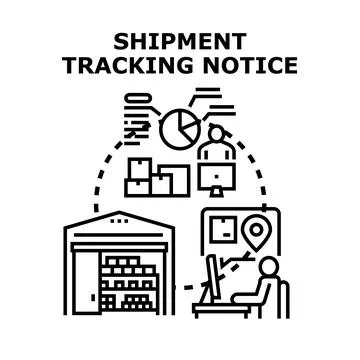 Shipment tracking notice delivering logistics information successfully Stock Illustration