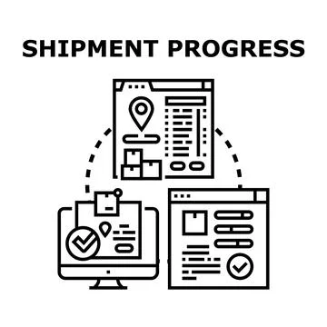 Shipment tracking progress and delivery monitoring concept Illustrazione stock
