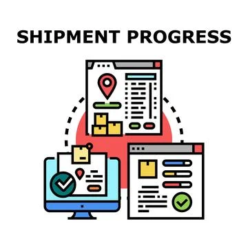 Shipment tracking progress and delivery monitoring concept Stock Illustration