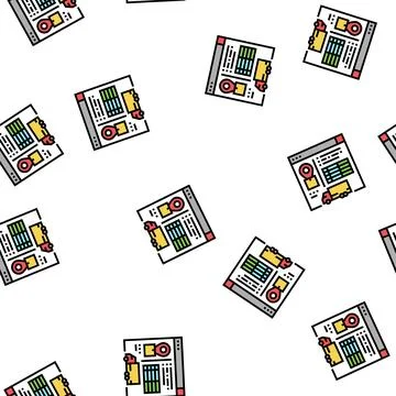 Shipment trends report vector seamless pattern Stock Illustration