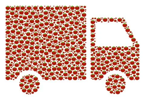 Shipment Van Collage of Tomato Illustrazione stock