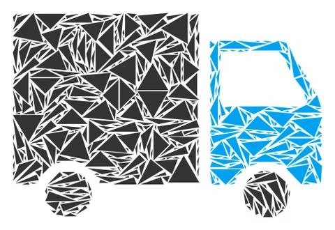 Shipment Van Collage of Triangles Illustrazione stock