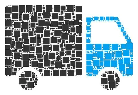 Shipment Van Composition of Squares and Circles Illustrazione stock