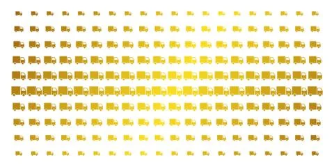 Shipment Van Golden Halftone Pattern Illustrazione stock
