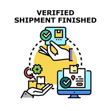 Shipment verification process finishing logistics management 스톡 일러스트
