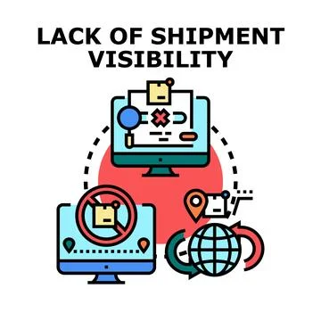 Shipment visibility problem causing tracking and delivery issues イラスト素材