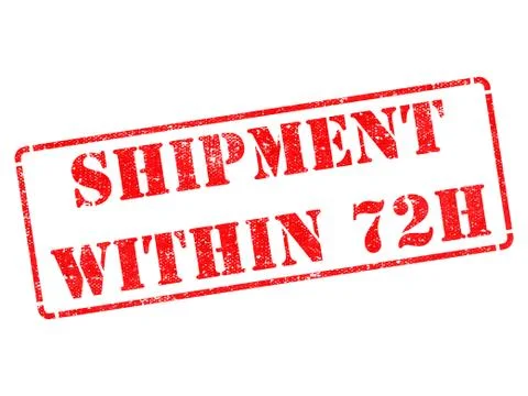 Shipment within 72h on Red Rubber Stamp. Stock Illustration