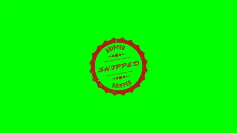 Shipped Rubber Stamp Green Screen Stock Footage 320276455