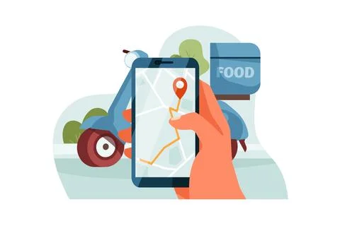 The shipper is checking the map. 스톡 일러스트