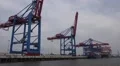 Shipping along the dockside of Hamburg harbour HD Footage