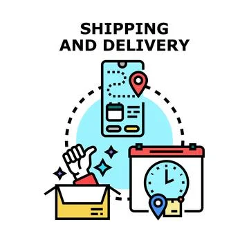 Shipping and delivery concept tracking order process Stock Illustration
