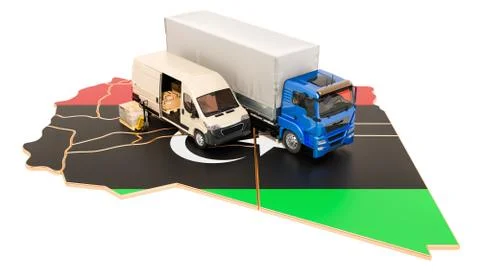 Shipping and Delivery in Libya concept, 3D rendering 스톡 일러스트