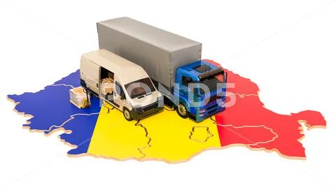 Shipping and Delivery in Romania concept, 3D rendering Stock Illustration