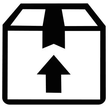 Shipping box with arrow up side handle icon Illustration