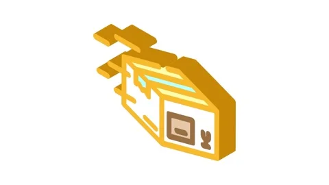 Shipping box cardboard packaging isometric icon animation Stock Footage 327282980