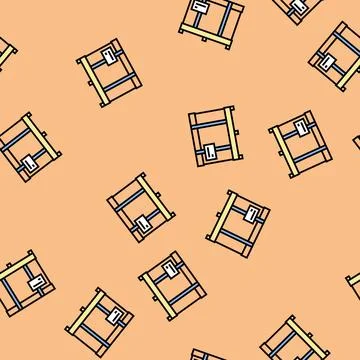 Shipping box cardboard packaging vector seamless pattern Stock Illustration
