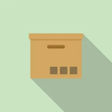 Shipping box icon flat . Delivery package Stockillustratie