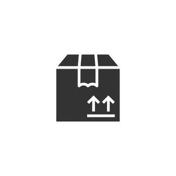 Shipping box icon in flat style. Container vector illustration on white isola Illustration