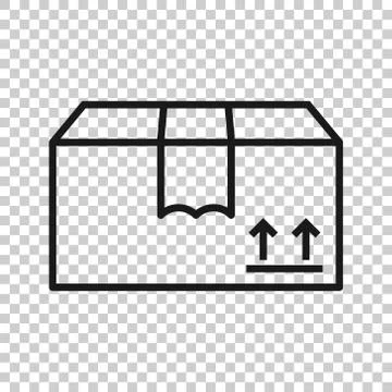 Shipping box icon in flat style. Container vector illustration on white isola Illustrazione stock