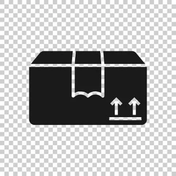 Shipping box icon in flat style. Container vector illustration on white isola Illustration
