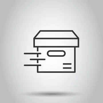 Shipping box icon in flat style. Container vector illustration on white isola Illustration