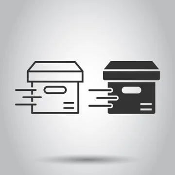 Shipping box icon in flat style. Container vector illustration on white isola Stock Illustration