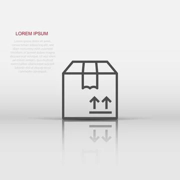 Shipping box icon in flat style. Container vector illustration on white iso.. Stockillustratie