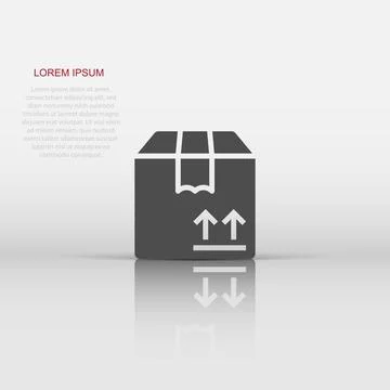 Shipping box icon in flat style. Container vector illustration on white iso.. Stockillustratie