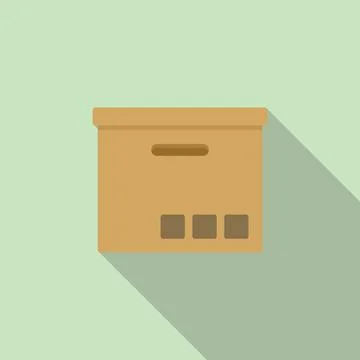 Shipping box icon flat vector. Delivery package Stock Illustration