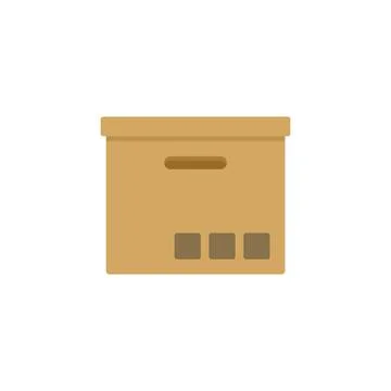Shipping box icon flat vector. Delivery package Stock Illustration