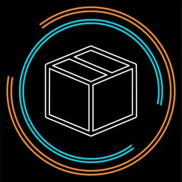 Shipping box icon, vector shipping box, storage Stock Illustration