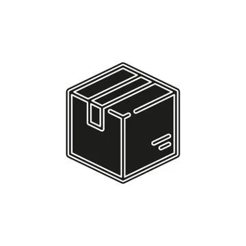 Shipping box icon, vector shipping box, storage symbol, vector cardboard Stock Illustration
