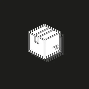Shipping box icon, vector shipping box, storage symbol, vector cardboard Illustrazione stock