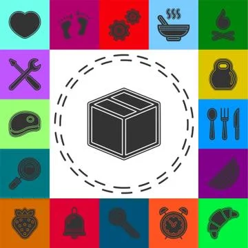 Shipping box icon, vector shipping box Stock Illustration
