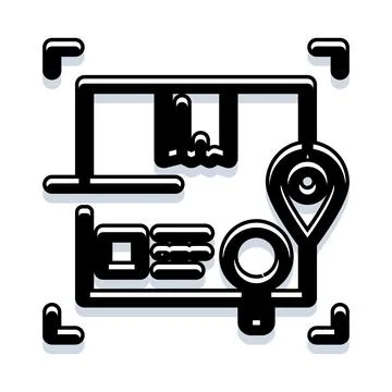 Shipping box with location icon tracking delivery Stock Illustration