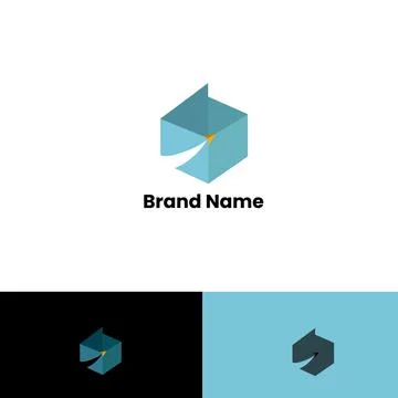 Shipping Box with the Logo of a plane soaring into the sky Stock Illustration