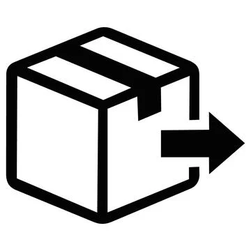Shipping box with outgoing delivery arrow icon Stock Illustration