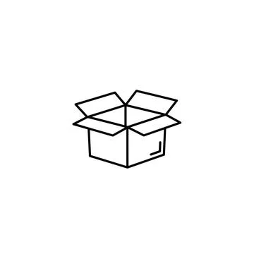 Shipping box outline icon for e-commerce packaging and moving Stock Illustration