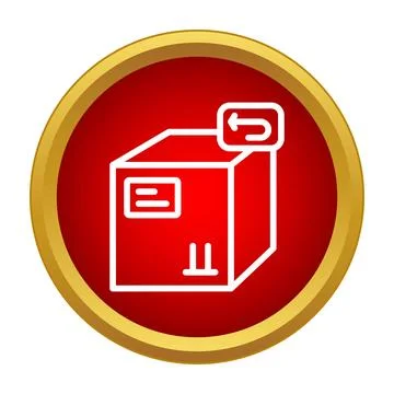 Shipping box with return arrow icon graphic Illustrazione stock