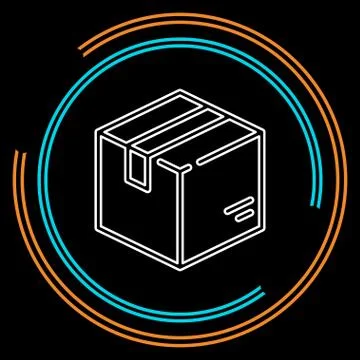 Shipping box vector icon Illustrazione stock