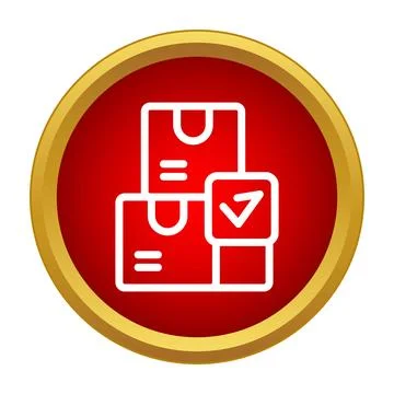 Shipping boxes with check mark icon completing delivery Stock Illustration