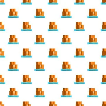 Shipping boxes floating in water seamless pattern Stock Illustration