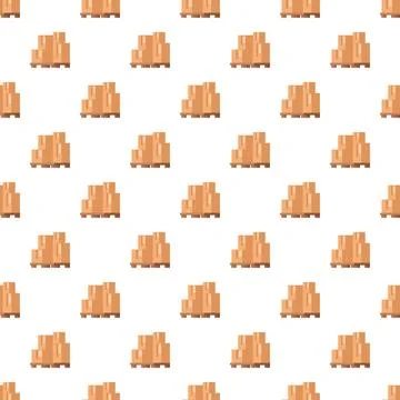Shipping boxes on pallets seamless pixel pattern 스톡 일러스트