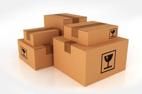 Shipping Boxes Pile イラスト素材