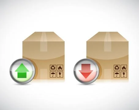 Shipping boxes. sending or receiving illustration Stock Illustration