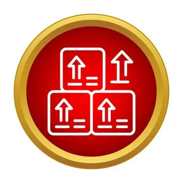 Shipping boxes with upward arrows icon representing logistics Illustrazione stock