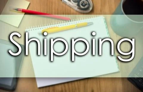 Shipping -  business concept with text Stock Illustration