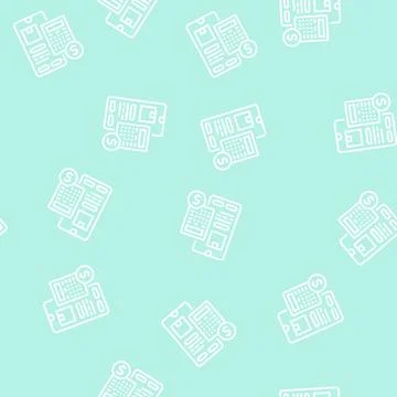 Shipping calculator line seamless pattern Stock Illustration