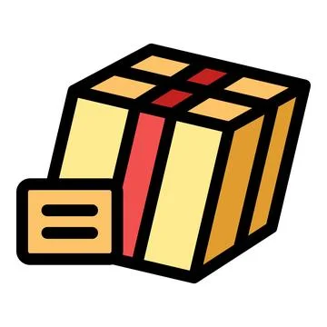 Shipping cardboard box with label ready for delivery Stockillustratie
