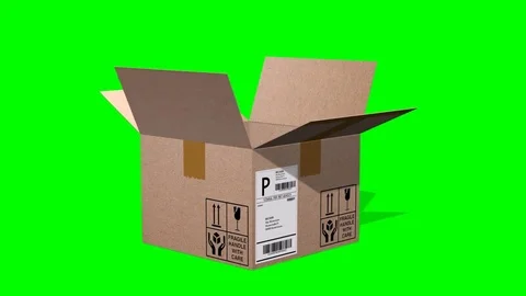 Shipping cardbox opens animation on green screen 스톡 동영상 76180875
